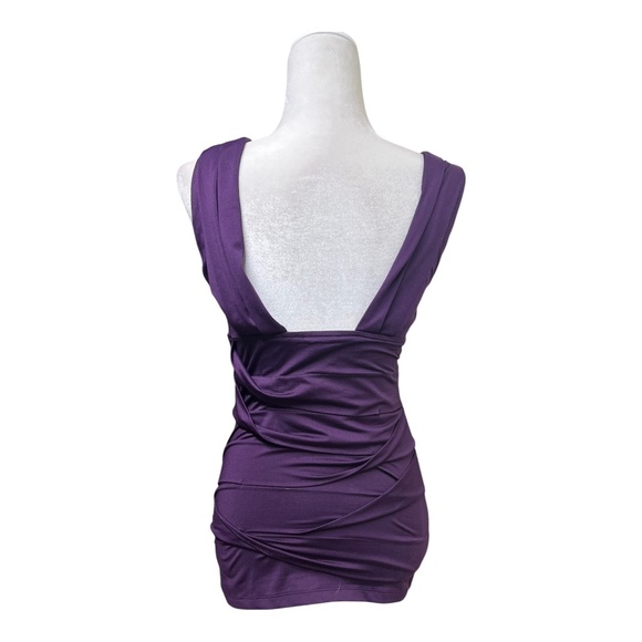 Y2K Purple Body Wrap Tight Mini Dress M - Picture 5 of 5